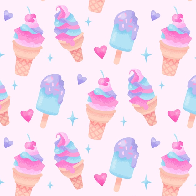 Free vector hand drawn candy pastel color pattern