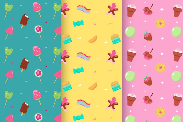 Hand drawn candy pastel color pattern