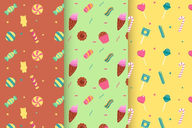 Hand drawn candy pastel color pattern