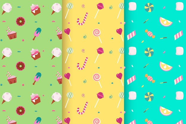 Hand drawn candy pastel color pattern