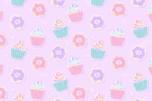 Free vector hand drawn candy pastel color pattern