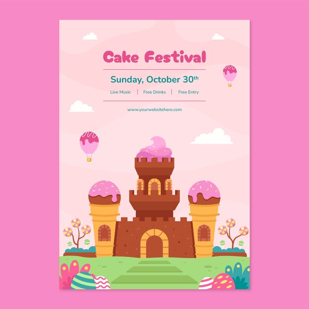 Hand drawn candy pastel color poster