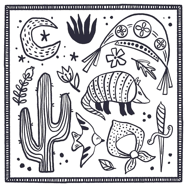 Free Vector hand drawn cangaceiro collection