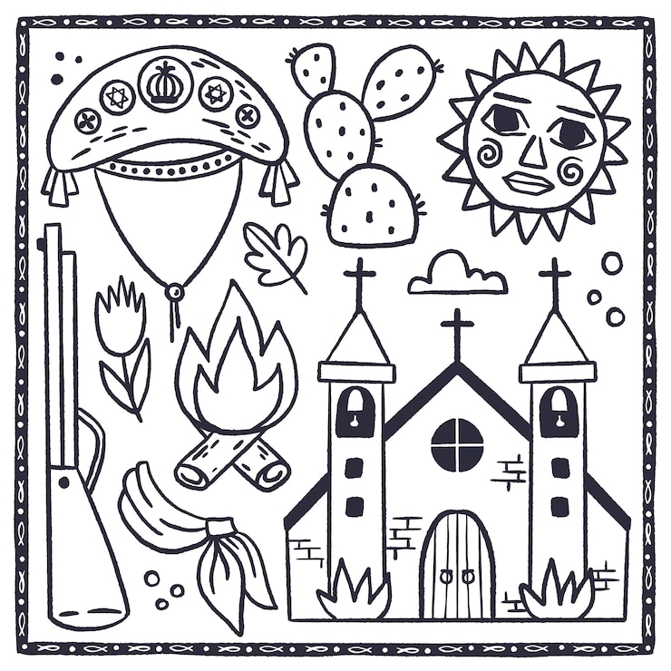 Free Vector hand drawn cangaceiro collection
