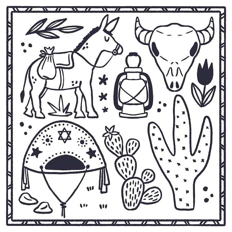 Free Vector hand drawn cangaceiro collection