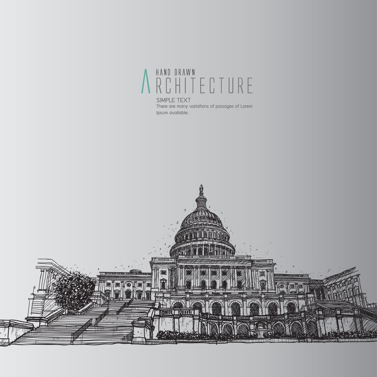 Free Vector hand drawn capitol