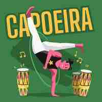 Vettore gratuito illustrazione di capoeira disegnata a mano