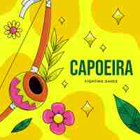 Vettore gratuito illustrazione di capoeira disegnata a mano