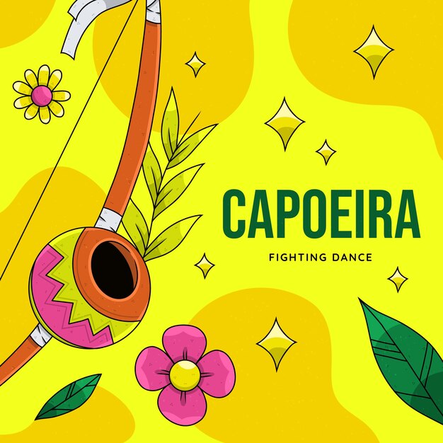 Hand drawn capoeira illustration