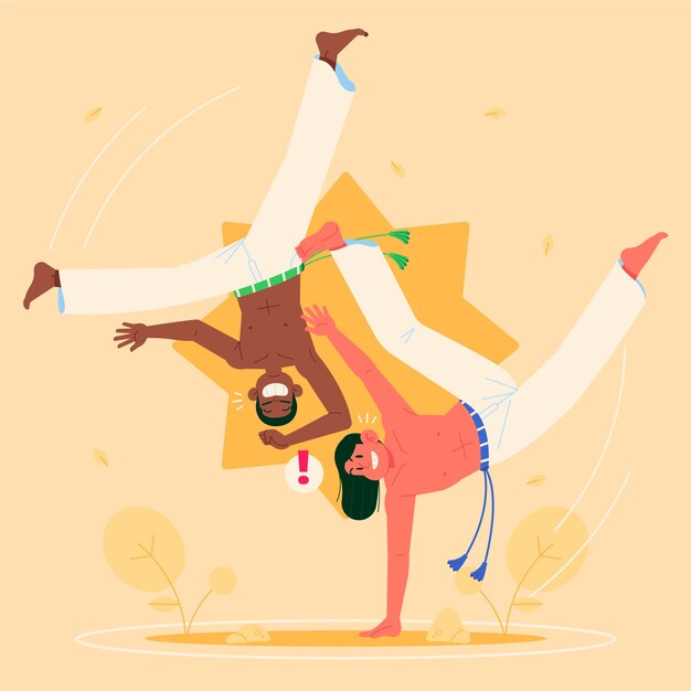Hand drawn capoeira illustration