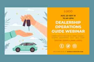 Free vector hand drawn car dealership webinar