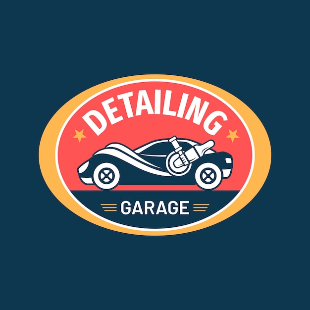 Hand drawn car detailing logo design