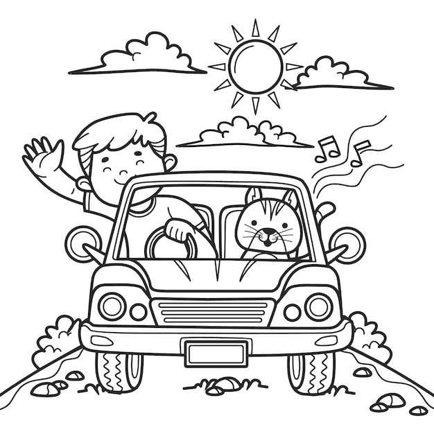 Free vector hand drawn car illustration