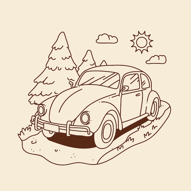 Illustrazione di auto disegnata a mano