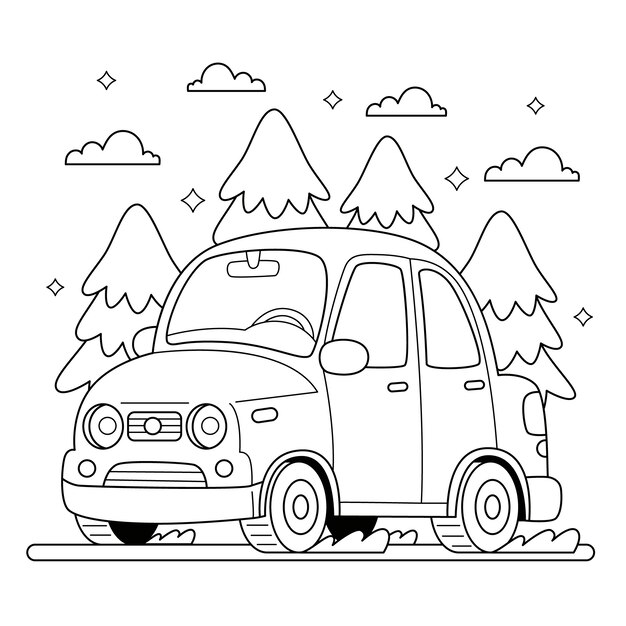 Hand drawn car illustration