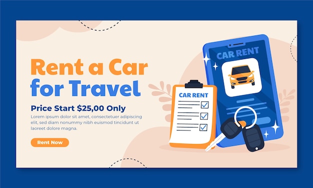 Free vector hand drawn car rental template design