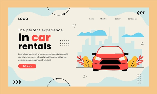 Hand drawn car rental template