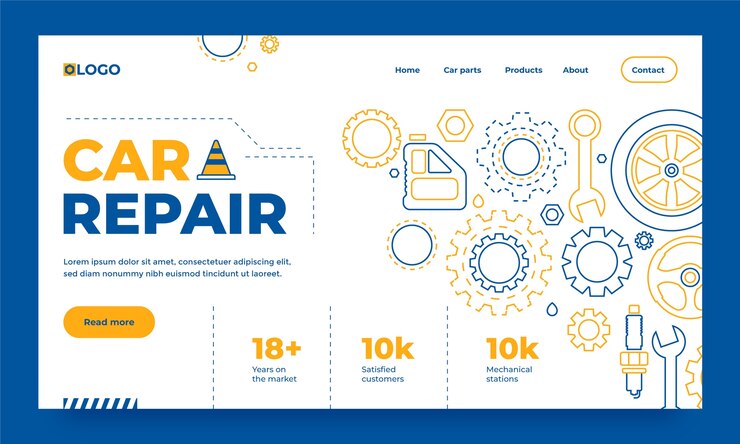 Free Vector hand drawn car repair template design