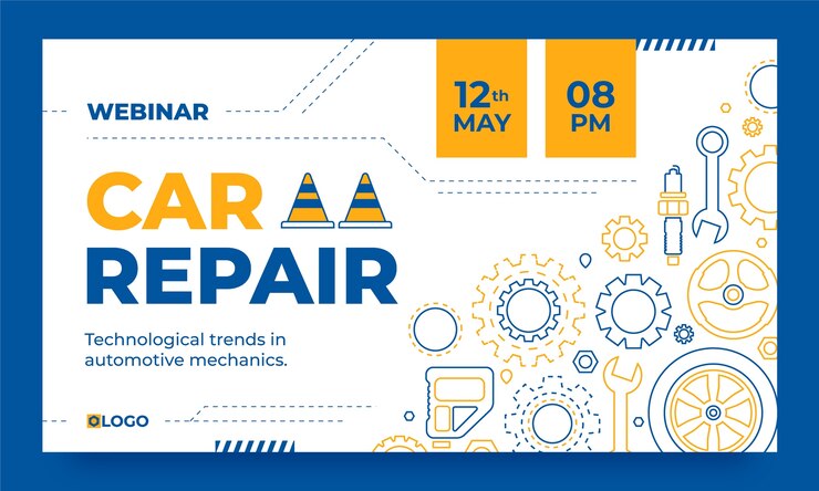 Free Vector hand drawn car repair template design