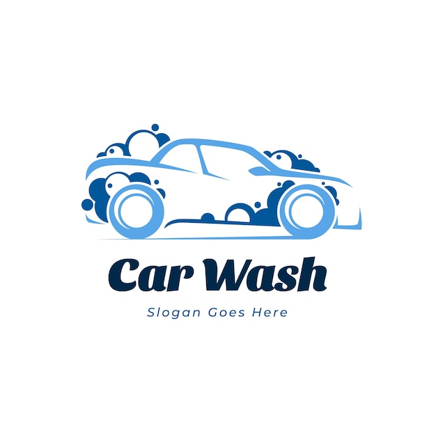 Free vector hand drawn car wash logo design