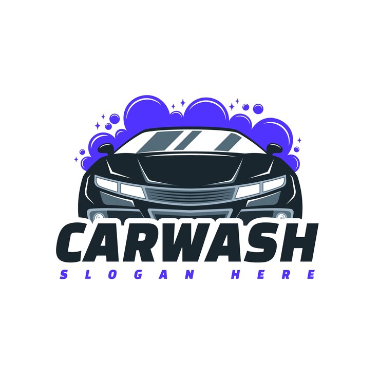 Free Vector hand drawn car wash logo design