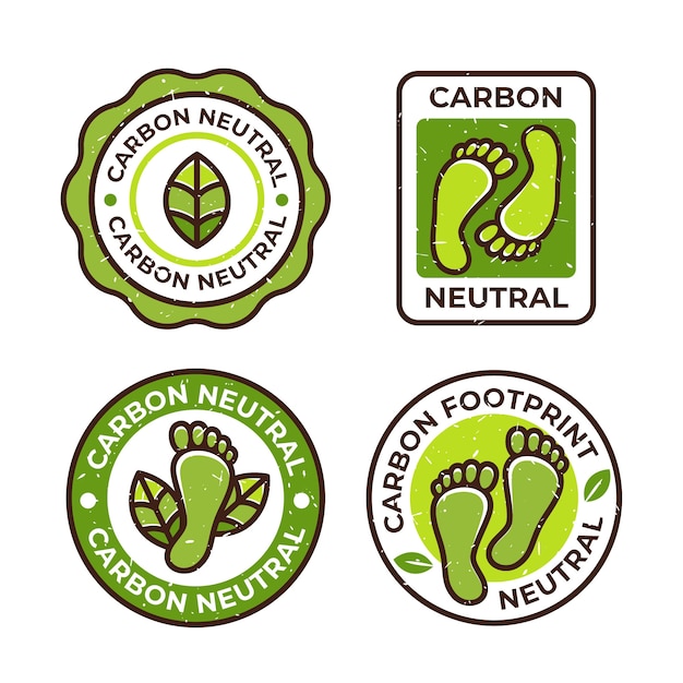 Hand drawn carbon footprint labels