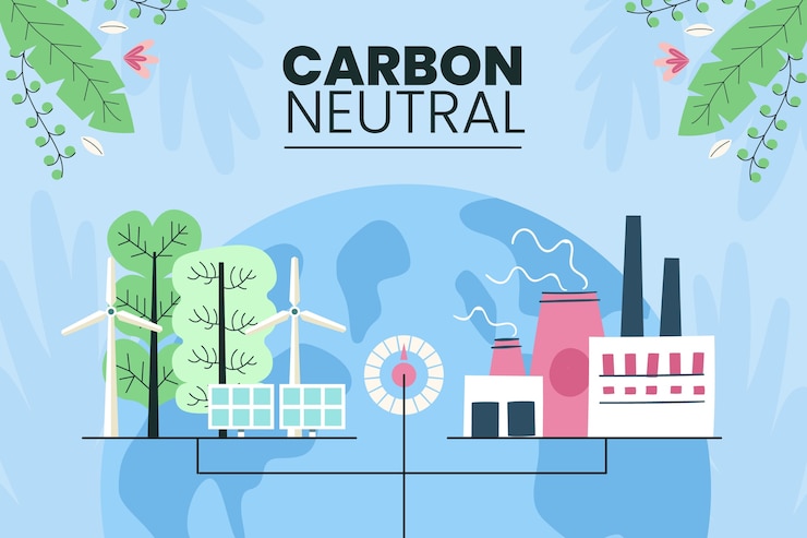 मुफ़्त वेक्टर hand drawn carbon neutral illustration