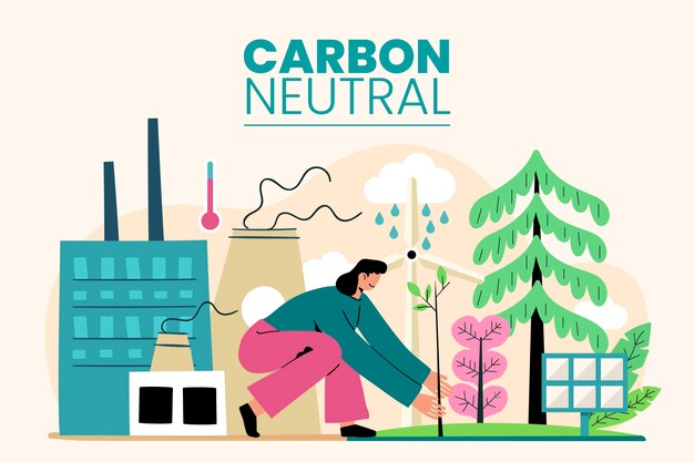 Ручная углеродно-нейтральная иллюстрация