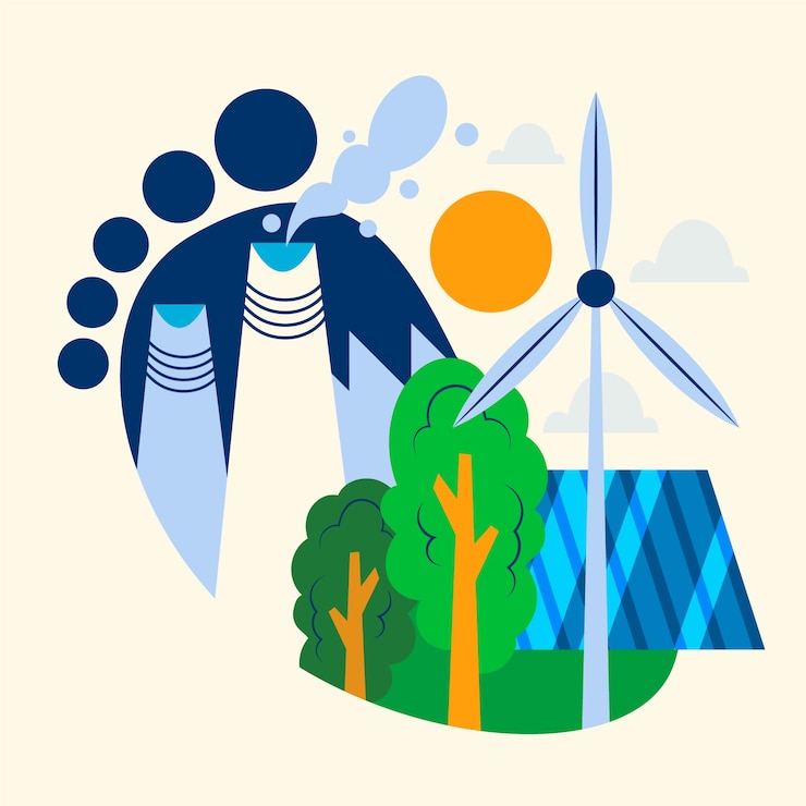 Free Vector hand drawn carbon neutral illustration