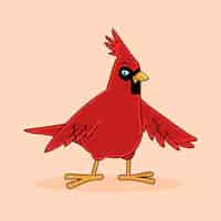 Free vector hand drawn cardinal cartoon illustration