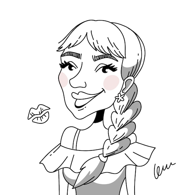 Hand drawn caricature illustration