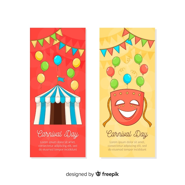 Banner di carnevale disegnato a mano