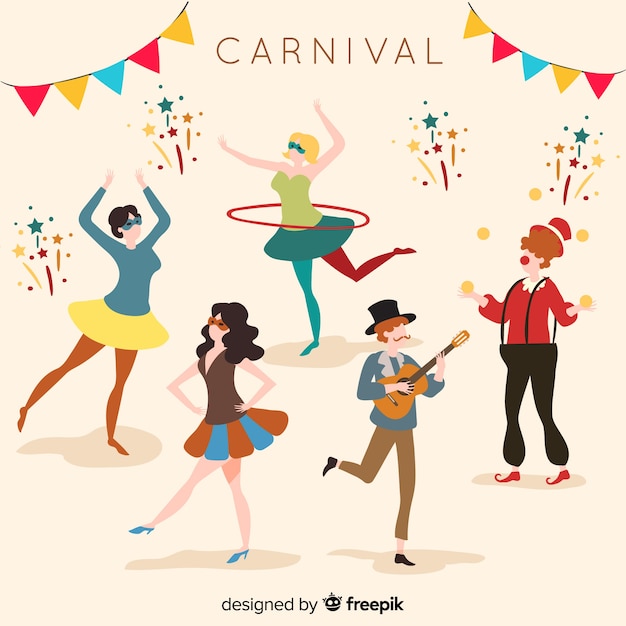 Free vector hand drawn carnival dancer collection