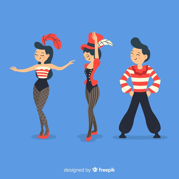 Free Vector hand drawn carnival dancer collection