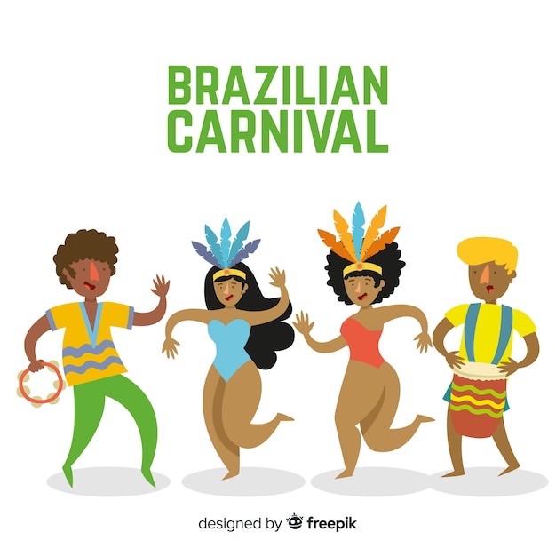 Free vector hand drawn carnival dancer collection