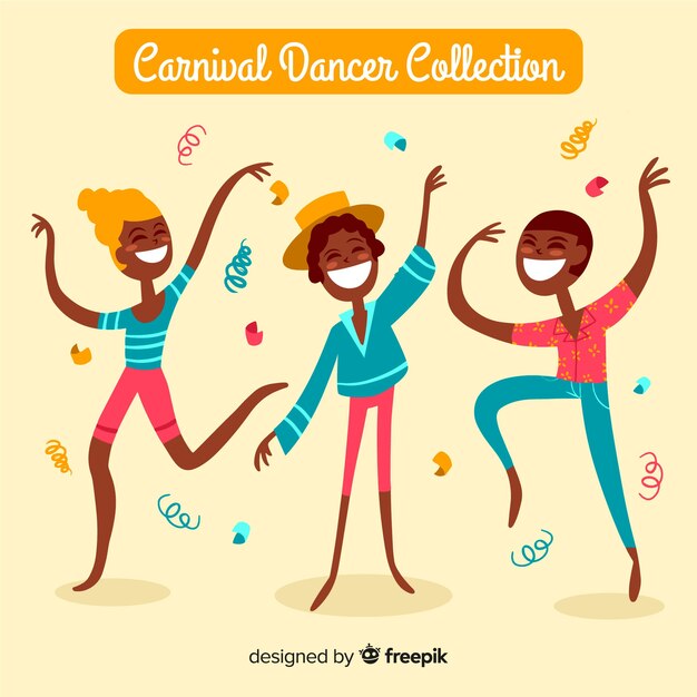 Hand drawn carnival dancer collection