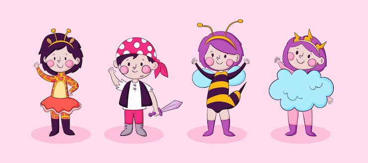 Free Vector hand drawn carnival party costumes collection
