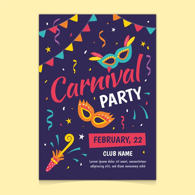 Hand drawn carnival party flyer/poster