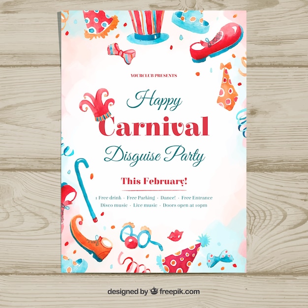 Free vector hand drawn carnival party poster template