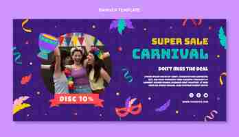 Free vector hand drawn carnival sale horizontal banner