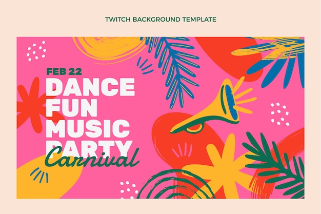 Free vector hand drawn carnival twitch background