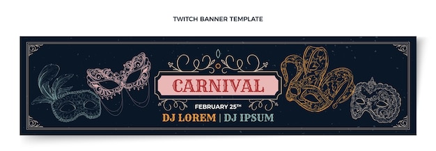 Free vector hand drawn carnival twitch banner