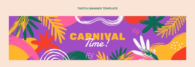 Free vector hand drawn carnival twitch banner