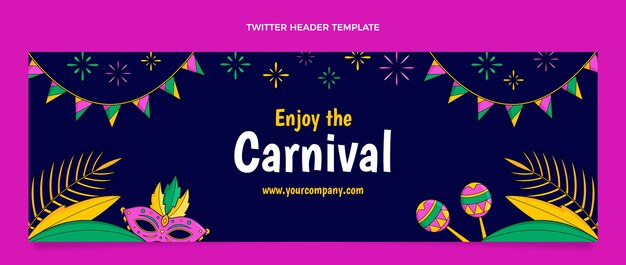 Hand drawn carnival twitter header