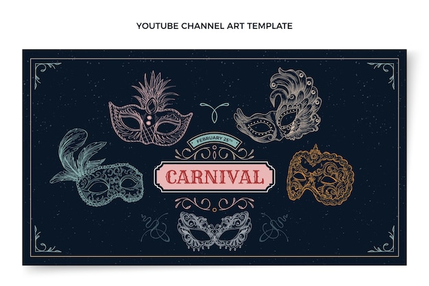 Hand drawn carnival youtube channel art