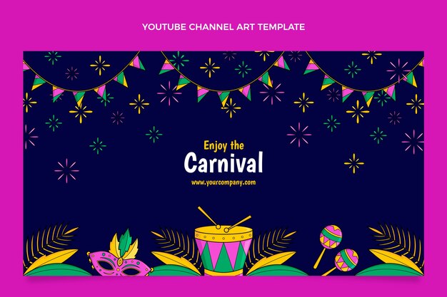 Hand drawn carnival youtube channel art