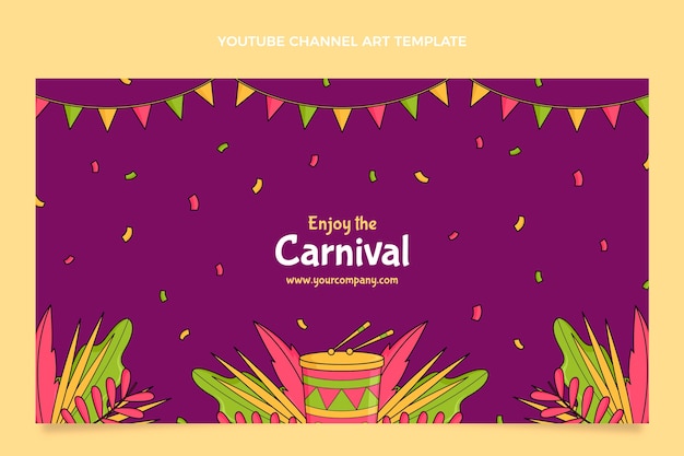 Hand drawn carnival youtube channel art