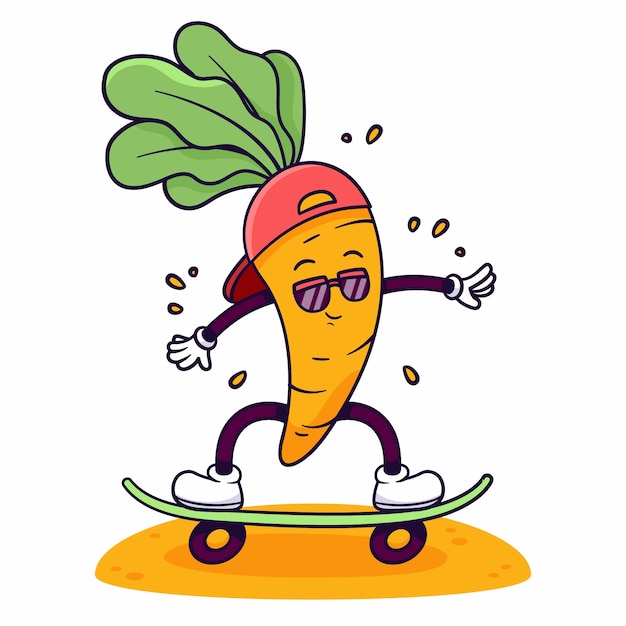 Free vector hand drawn carrot cartoon illustration