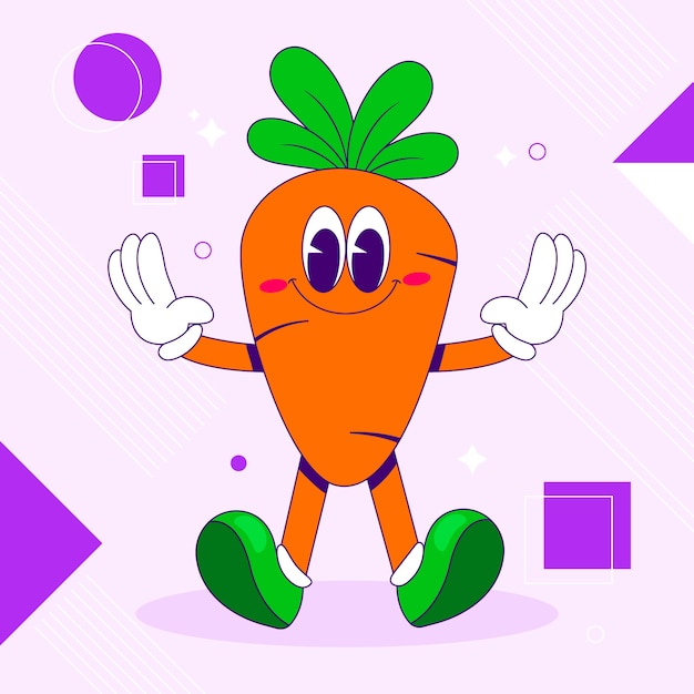 Free vector hand drawn carrot cartoon illustration