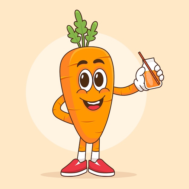 Free vector hand drawn carrot cartoon illustration